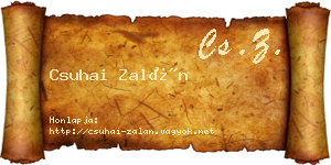 Csuhai Zalán névjegykártya